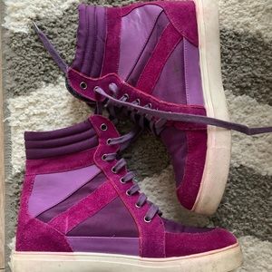 Purple high top sneakers